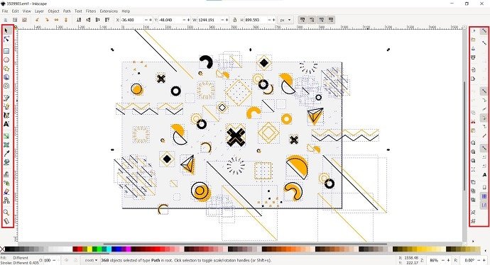 Inkscape editing interface