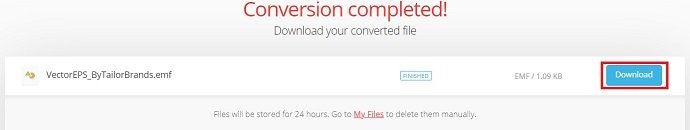 Download converted file