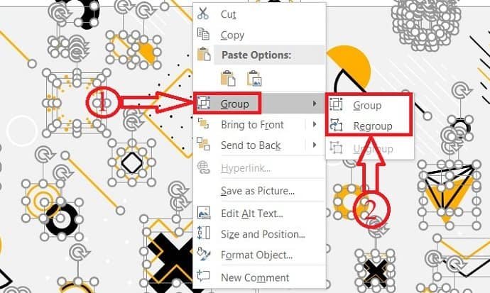 Grouping layers in PowerPoint