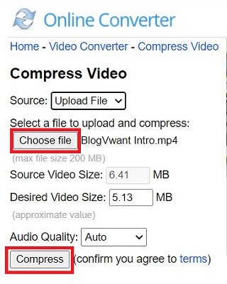 Online Converter video compressor