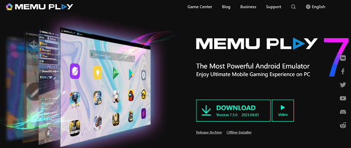 MEmu Play Homepage