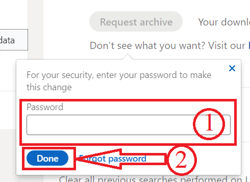 Password in LinkedIn