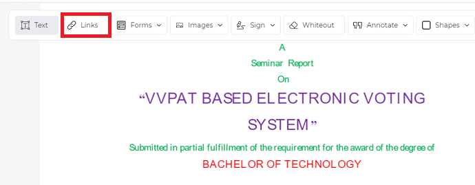 Link options in DeftPDF