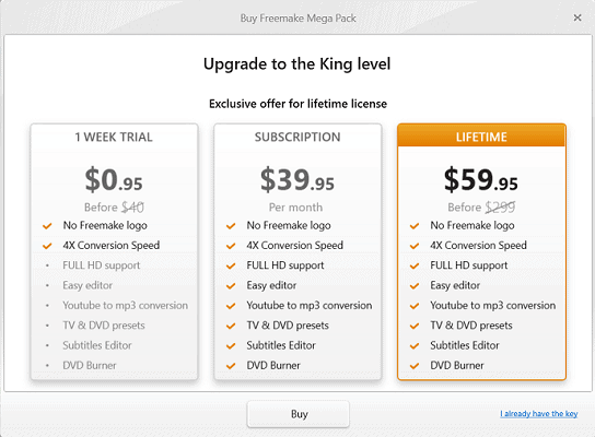 Freemake Video Converter plans