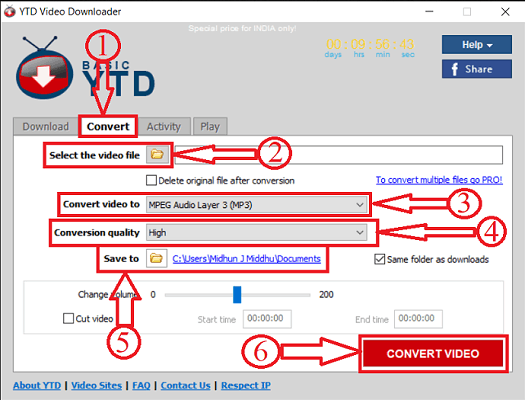 YTD Video Downloader -Conversion