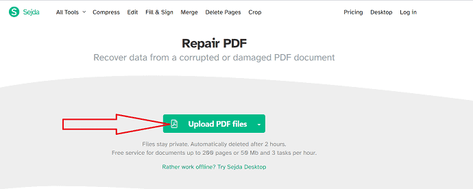 Upload Corrupted PDF files.