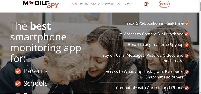 Mobilespy home page