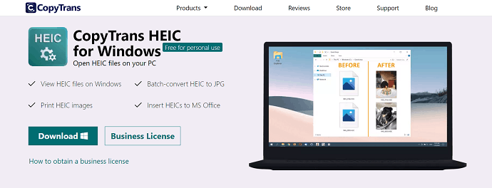 CopyTrans HEIC- Best converter tool for Windows.