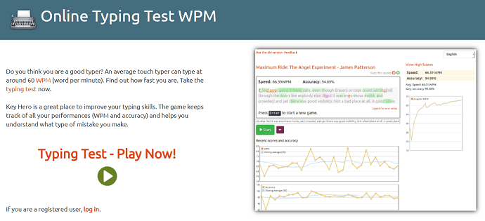 Keyhero - Online Typing Teest WPM
