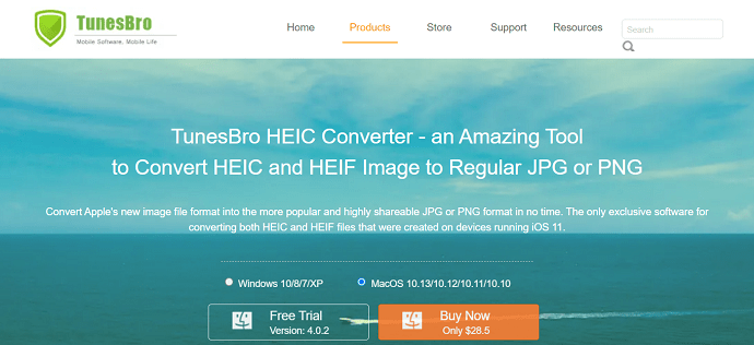 TunesBro HEIC converter for Mac