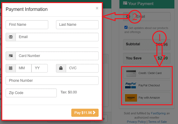 DRmare Payment methods