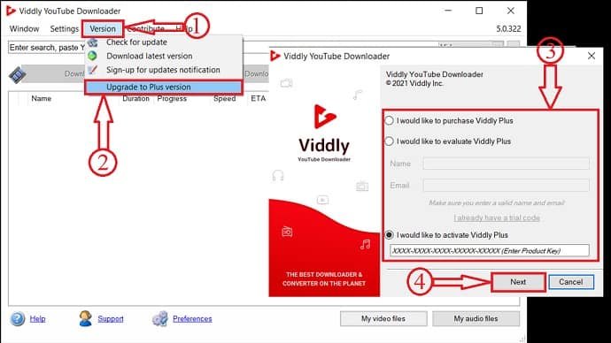 Upgrade to Viddly Plus Version