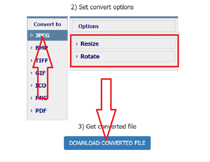 Select the output format and download the file.