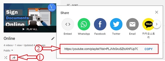 Copy YouTube video URL