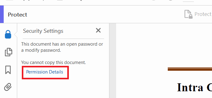 Tap on permission details in Adobe Acrobat