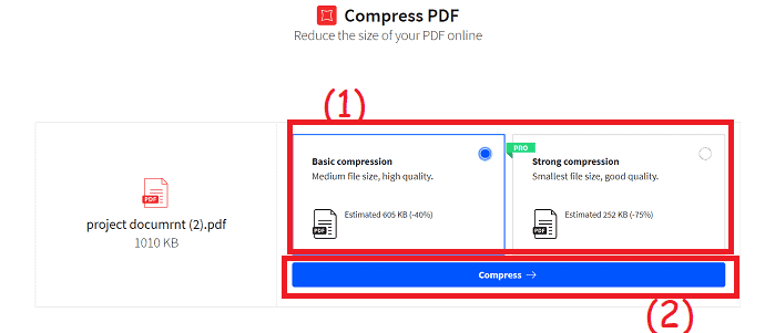 compress PDF file 
