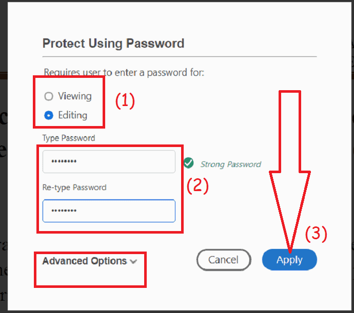 protect using password 