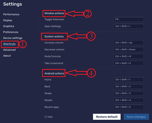 Bluestacks Shortcuts