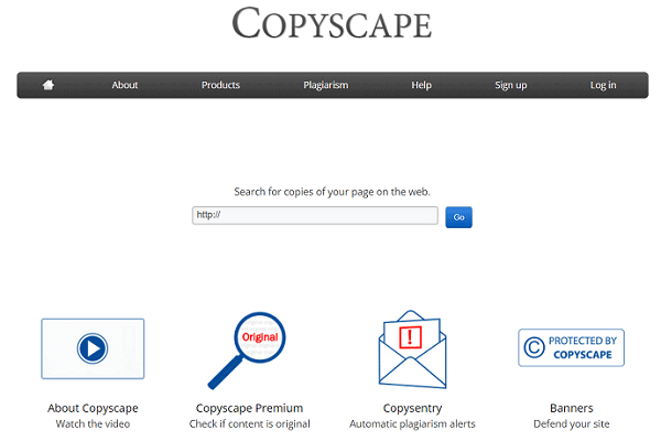 CopyScape Homepage