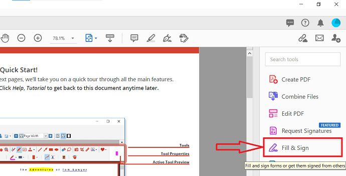 Fill & Sign in Adobe Acrobat