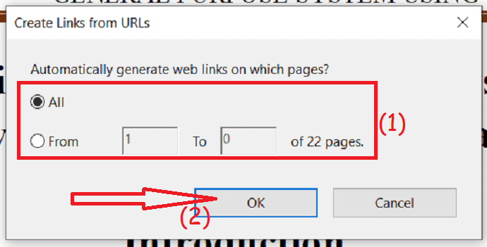 choose the page range and click on Yes.