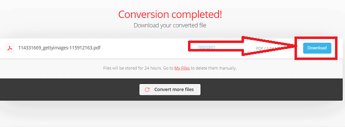Download the converted file.