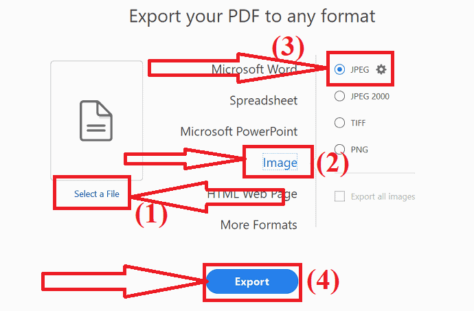 Choose Export preferences in Adobe Acrobat Dc