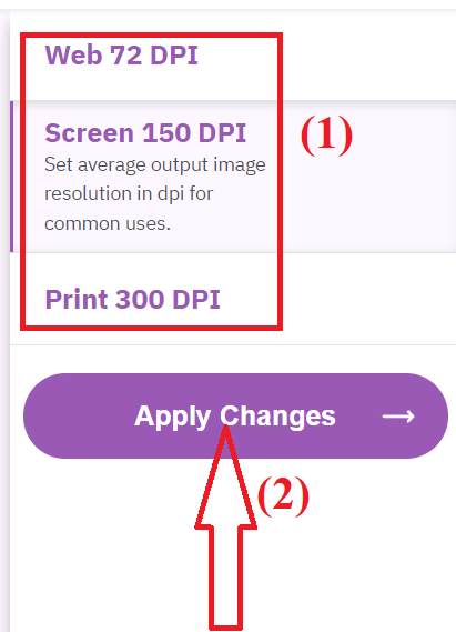 tap on apply changes option