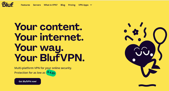 BlufVPN home page