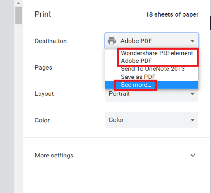 choose the printer