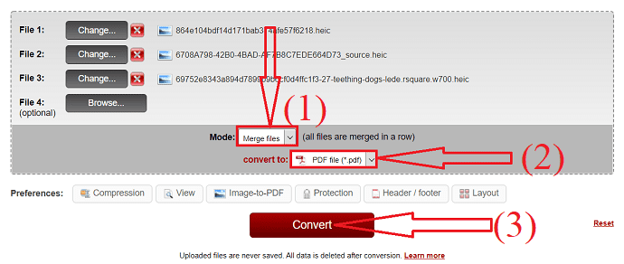 Click on convert option