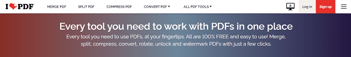 iLovePDF Homepage
