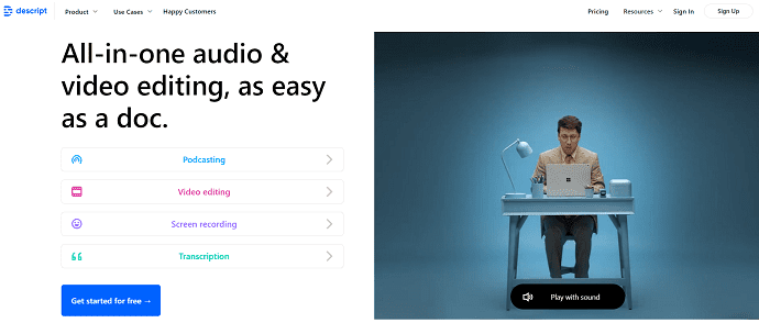 Descript Homepage