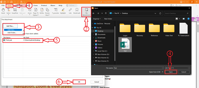 Insert Excel into PDF in Foxit Reader