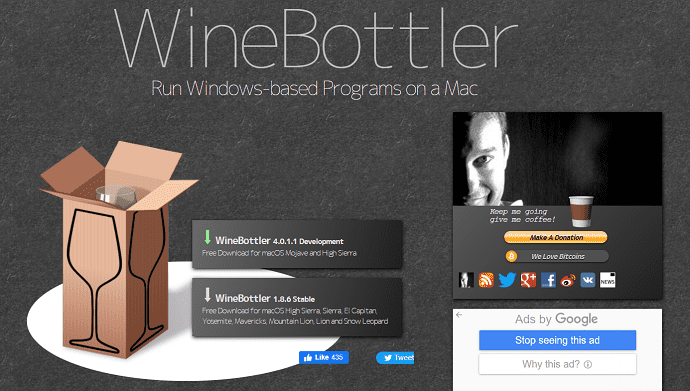 WineBottler - run Windows applications
