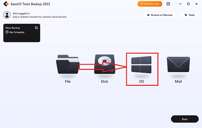 select the OS icon