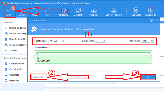 Customize the partition