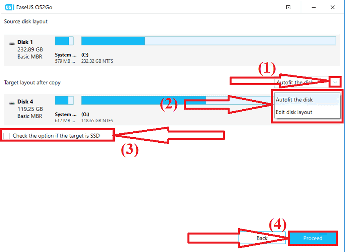 edit the disk layout