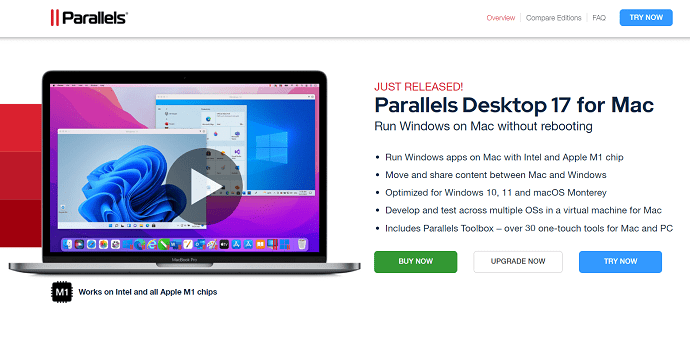 Parallels - run Windows on Mac without rebooting