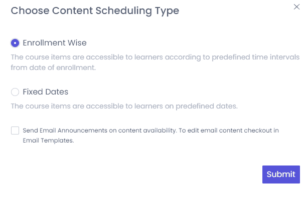 Content Scheduling Type