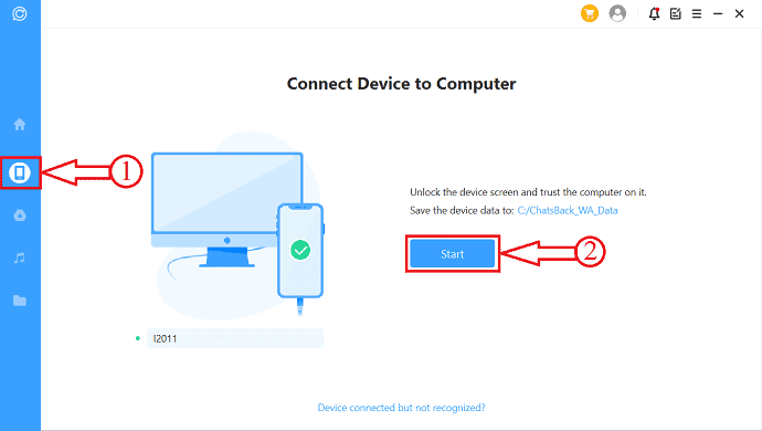 Android device to recover