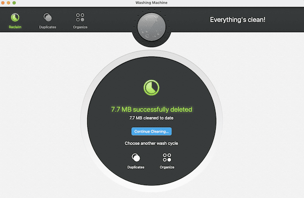 Cache-status in Intego Washing Machine