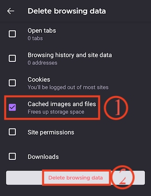 Clear Cache on Firefox Android