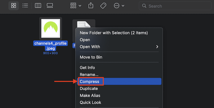 Compress multiple files in Mac