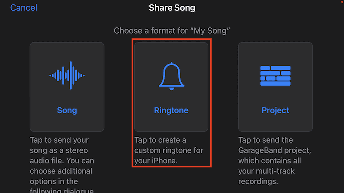 Ringtone option