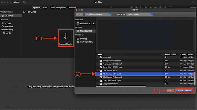 Import Media in iMovie