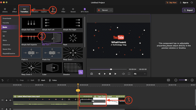 Transitions in DemoCreator