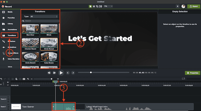 Transition in Camtasia