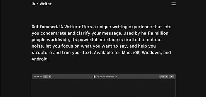 iA Writer Homepage