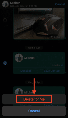 Delete For Me option